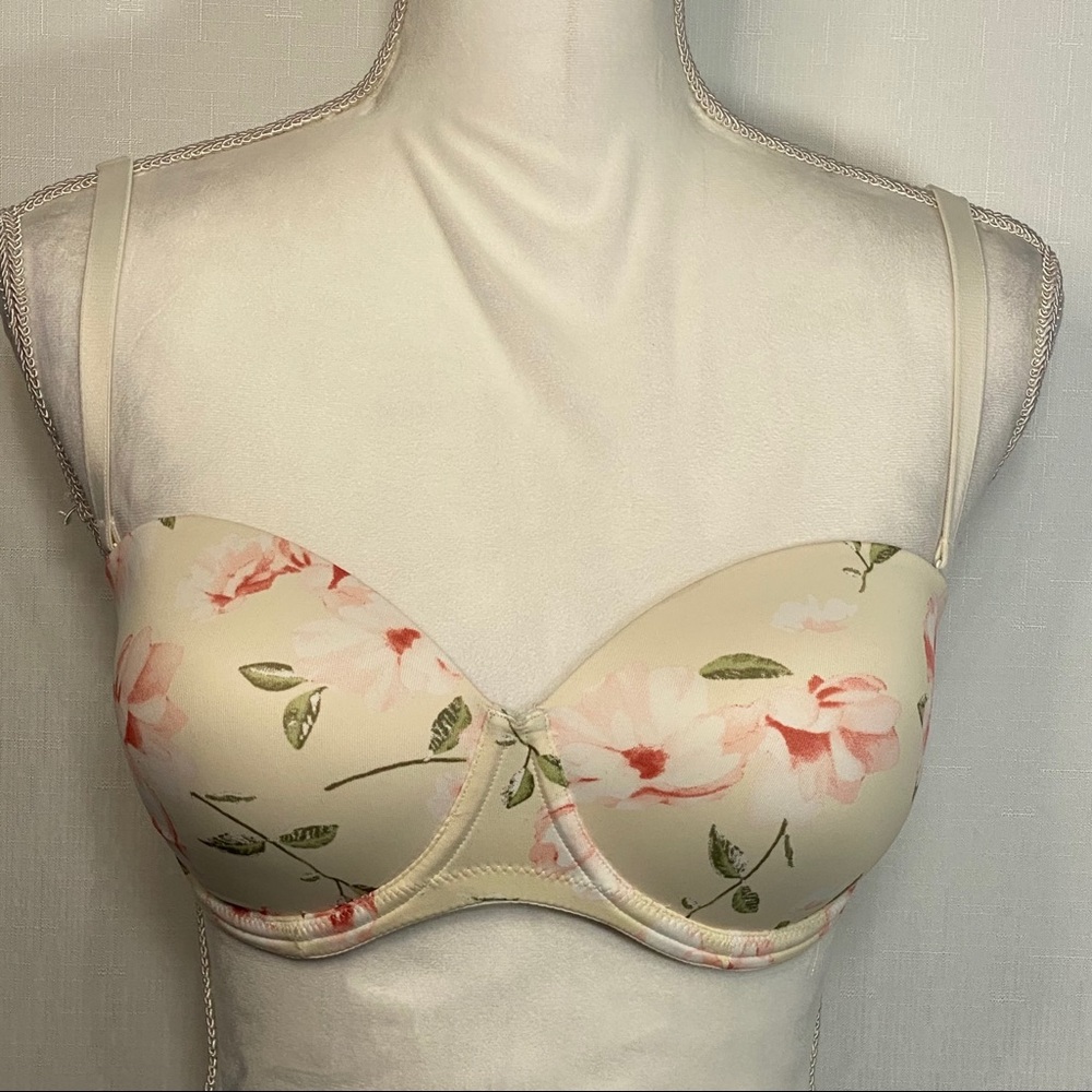 Pink Victoria Secret Floral Pushup Bra 32DD